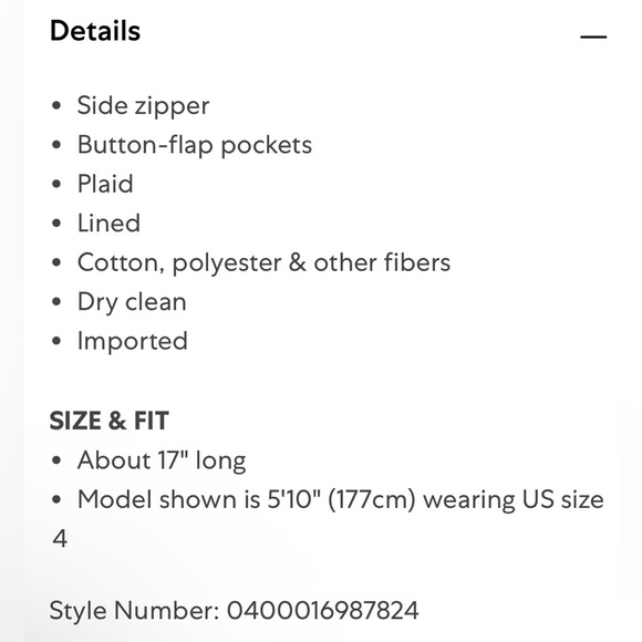 New Karl Lagerfeld Plaid Tweed Skirt size 10 - Picture 3 of 3